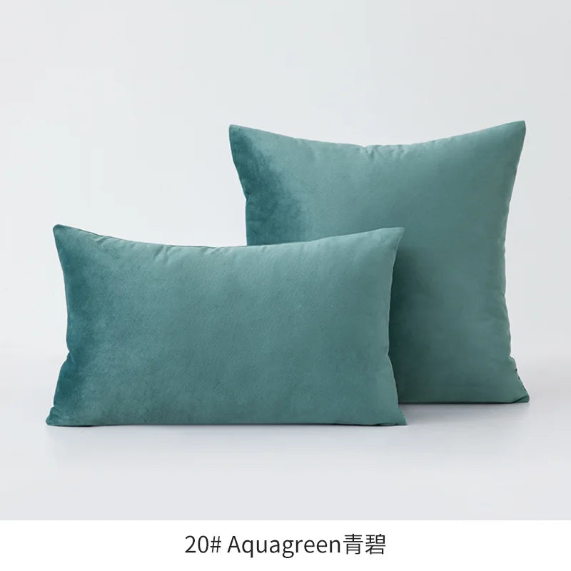 Inyahome Soft Velvet Cushion Cover - Pink Grey Beige Green Decorative Pillowcase For Bedroom Sofa 30x50cm 45x45cm