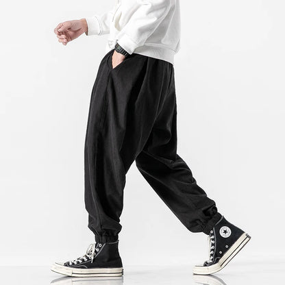 Streetwear Fashion Jogger Pants: Men's Black Hip Hop Harem Trousers - Casual Sweatpants in Big Size 5XL