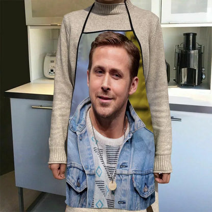 Custom Ryan Gosling Kitchen Apron - Stylish Adult Cooking & Baking Apron with Waterproof Fabric