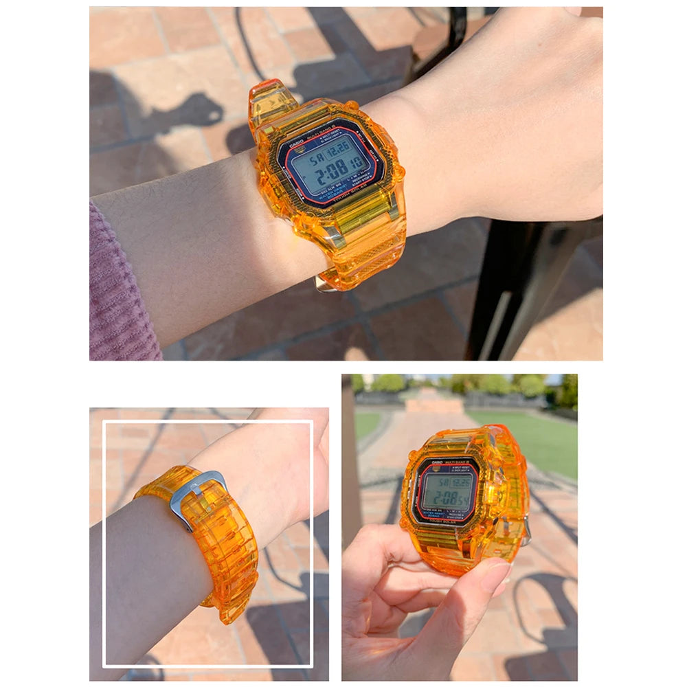 TPU Resin Watch Case and Strap for Casio G-Shock - Replacement Wristband for DW-5600, GW-M5610, M5600 and GLX-5600 Models