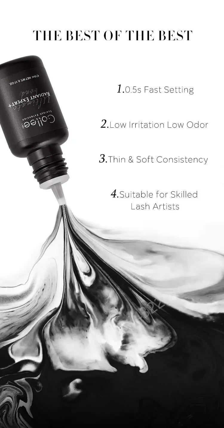 Gollee 0.5s Fast-Drying Eyelash Extension Glue – Waterproof Professional Adhesive for Salon Lashes