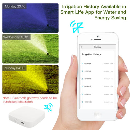 MOES Smart Tuya Bluetooth Garden Water Timer – Programmable Automatic Irrigation with Rain Delay, Hub Required