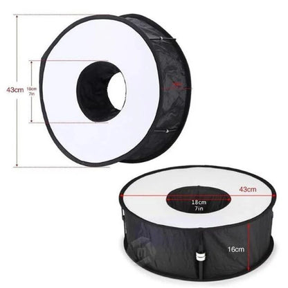45cm Ring Softbox Speedlight Flash Diffuser - Foldable Soft Box for Canon Nikon Camera Flash Lighting