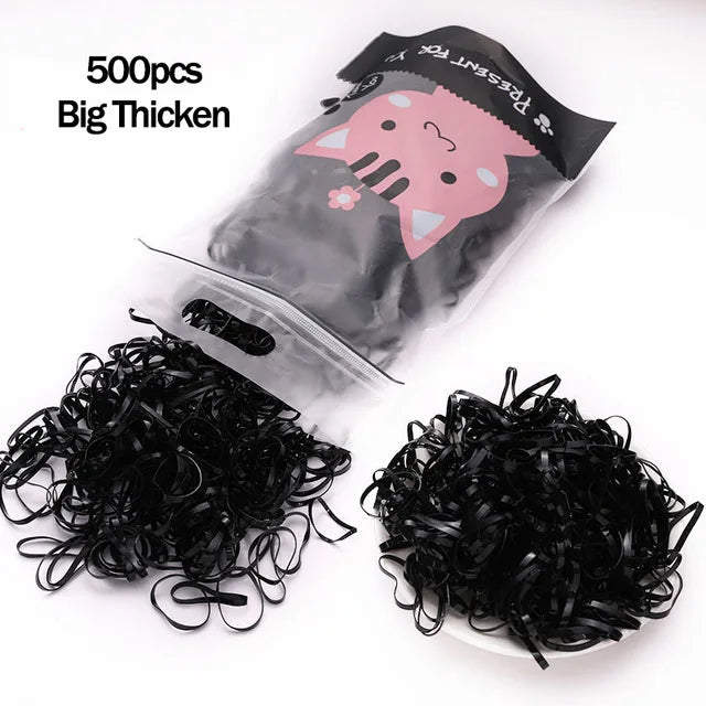1000pcs Colorful Disposable Rubber Hair Bands for Girls – Small Ponytail Scrunchies, Fashion Hair Accessories Pack
