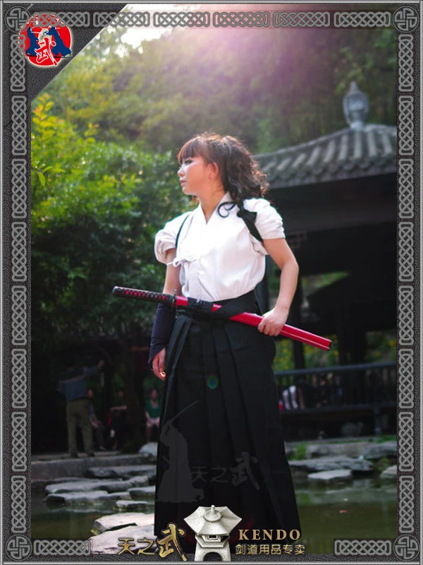 Aikido Gi Uniform & Cotton Hapkido Pants – Black Kendo Hakama Samurai Keikogi for Men, Women & Kids