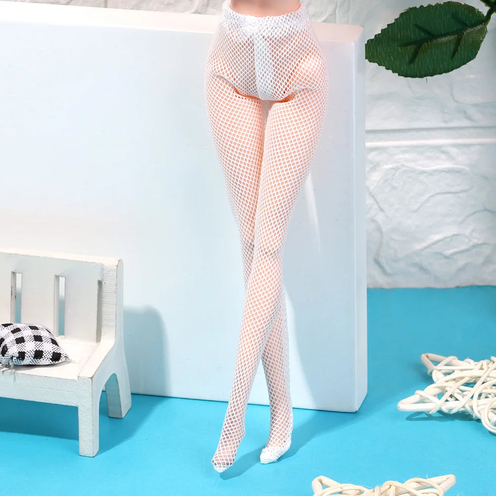 30cm Doll Silk Stockings – Mini Fishnet Tights for 1/6 Dolls, Elastic Leggings & Sock Accessory, Doll Girl Gift