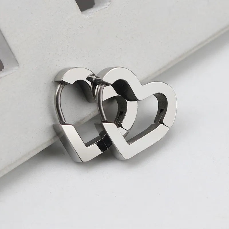 MEYRROYU Stainless Steel Mini Hoop Earrings – 3 Color Geometric Jewelry for Women & Men