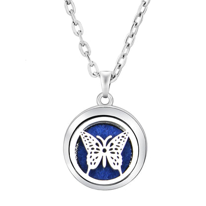 Stainless Steel Tree of Life Aromatherapy Necklace – Essential Oil Diffuser Pendant for Women