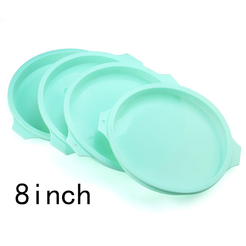 FAIS DU Silicone Cake Pan Set – 2-8pcs 4/6/8inch Round Molds for Rainbow Cake & Mousse Baking