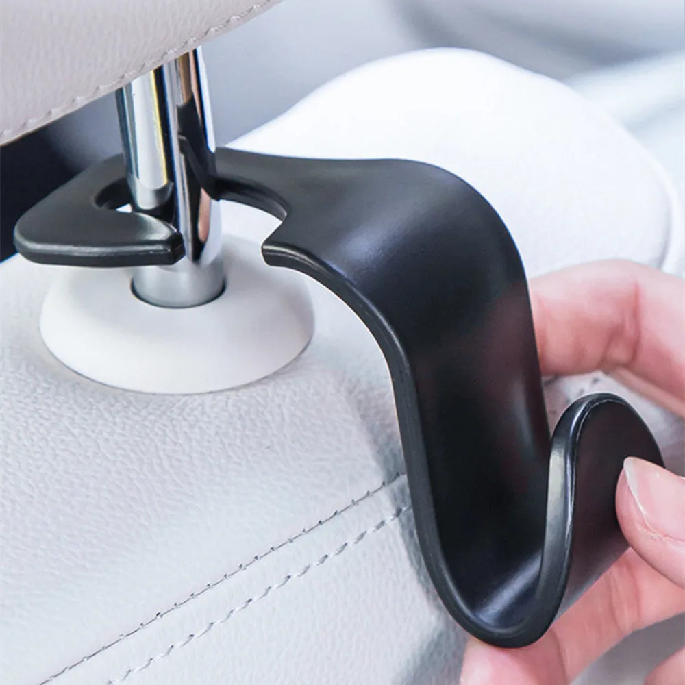 2-Pack Multi-Functional Car Seat Headrest Hooks – Hanger & Holder for Bags, Purses, Clothes & Grocery Storage, Car Interior Accessories
