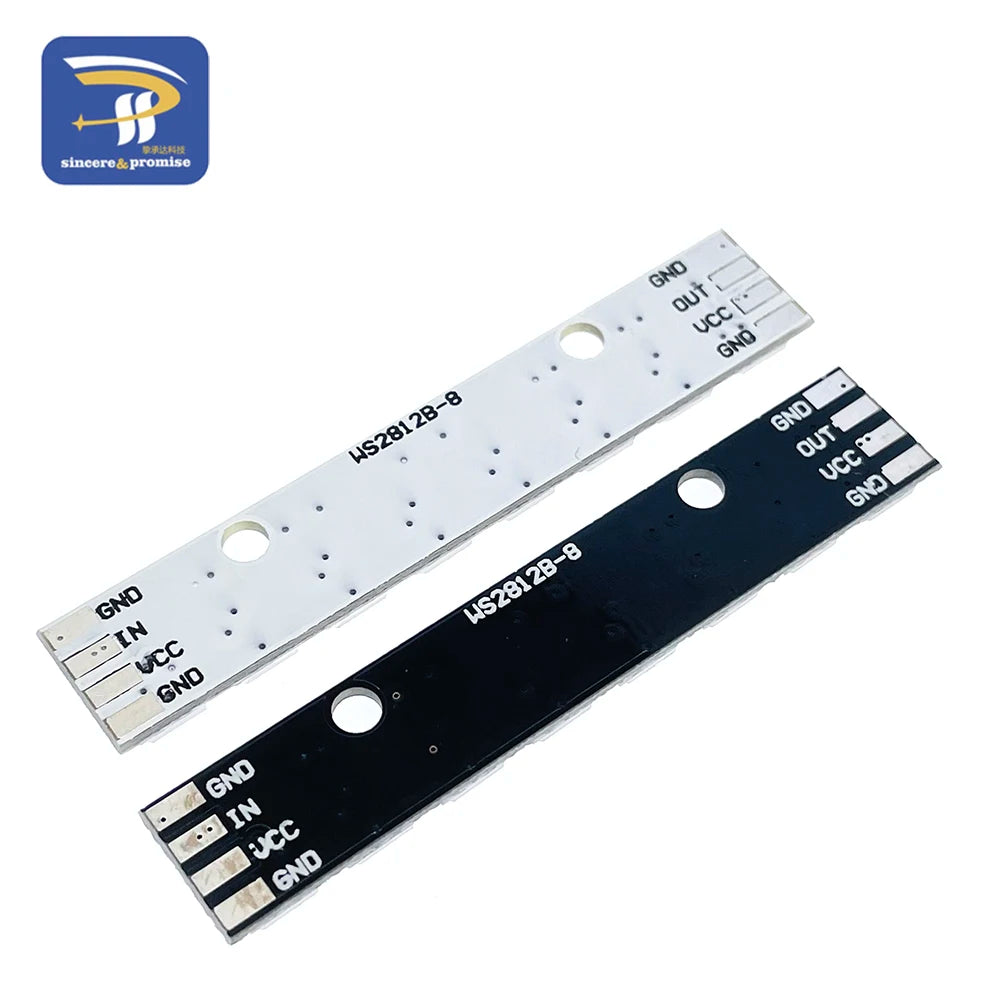 WS2812B 8x1 RGB LED Panel Module - 8-Bit 5V Rainbow Light Board for Arduino