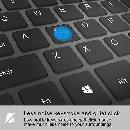 France Layout Wireless Keyboard and Mouse Combo – Full-Size Slim AZERTY Numeric Keypad, Rechargeable Built-In Battery Set