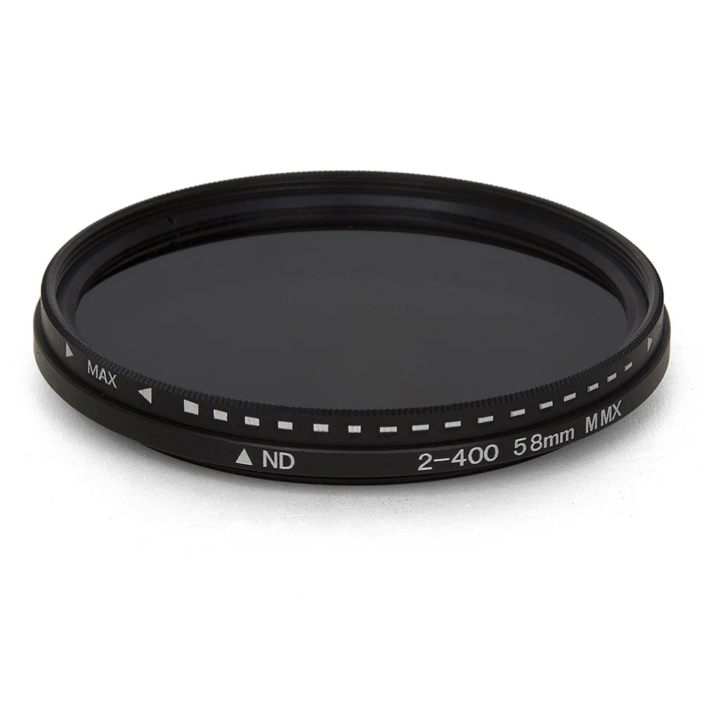 Adjustable ND Filter ND2–ND400 — Variable Neutral Density Fader for Camera Lens (37–82mm)