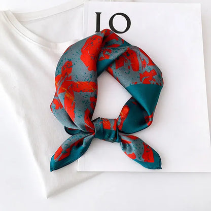 New 2024 Pashmina Scarf – 100% Mulberry Silk Small Shawl, Summer Beach Poncho, Women’s Hijab, Bandana & Kerchief 53x53cm