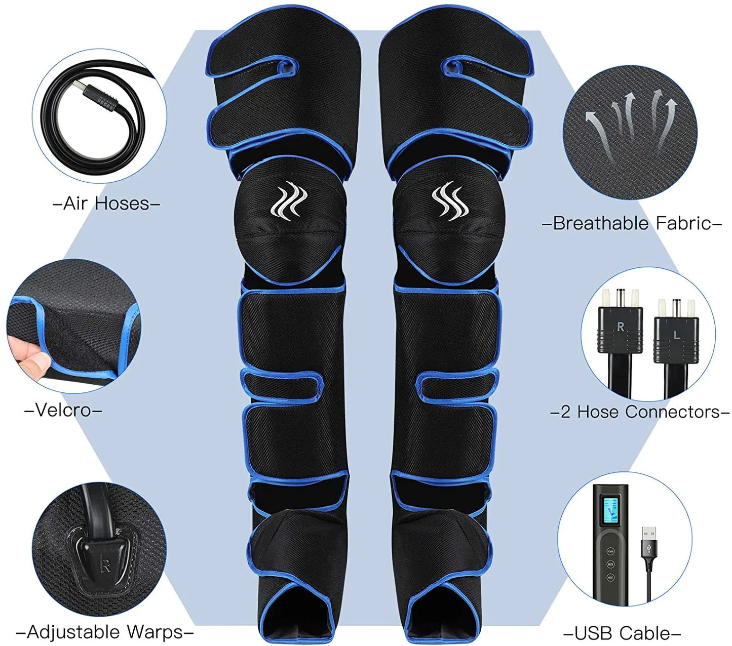 Foot Air Pressure Leg Massager — 360° Circulation & Muscle Relaxation Device for Lymphatic Drainage
