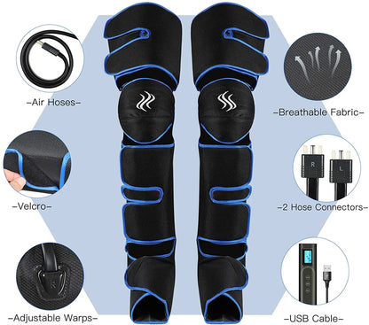 Foot Air Pressure Leg Massager — 360° Circulation & Muscle Relaxation Device for Lymphatic Drainage