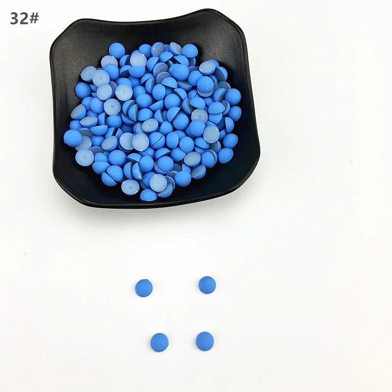 ABS Flat Half Round Beads - 6mm & 10mm Matte Plastic Beads for Clothing Accessories