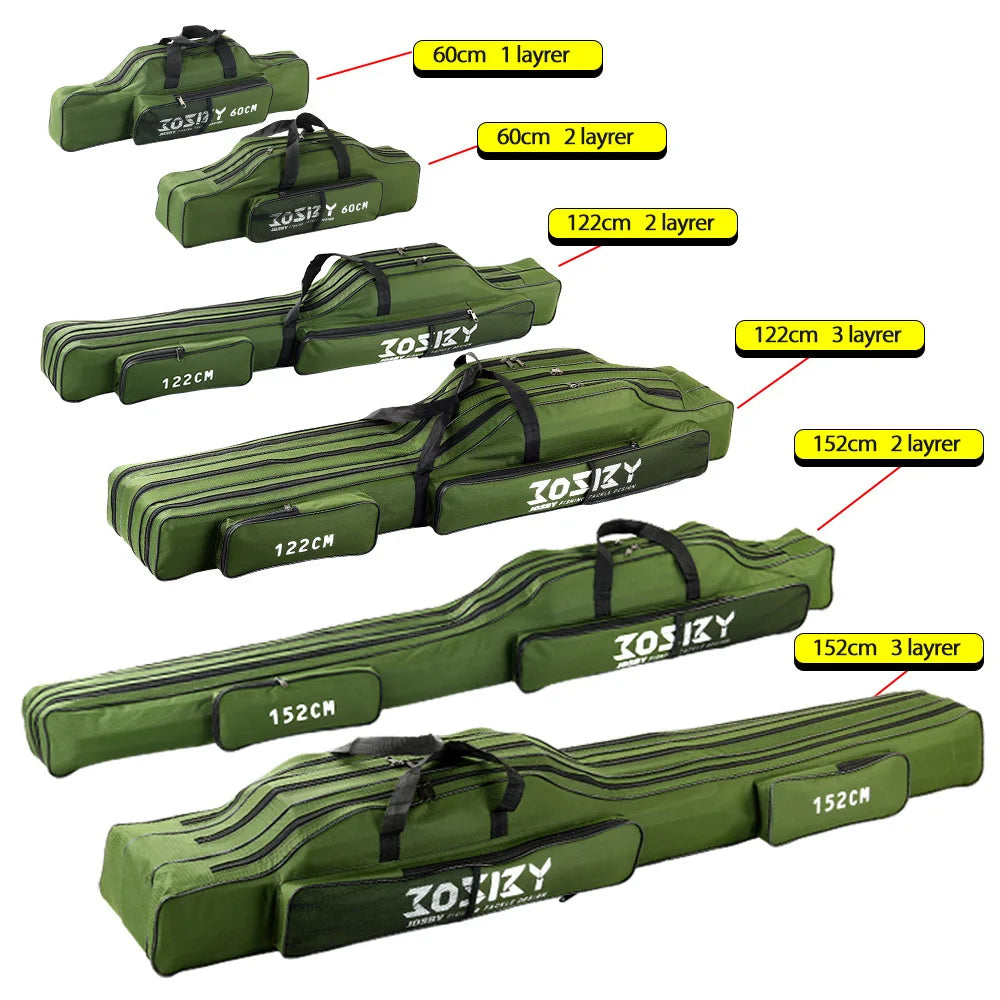 PROXPE Foldable Oxford Fishing Rod Bag – Multi-Purpose Fishing Gear Storage, 60-180cm High Quality