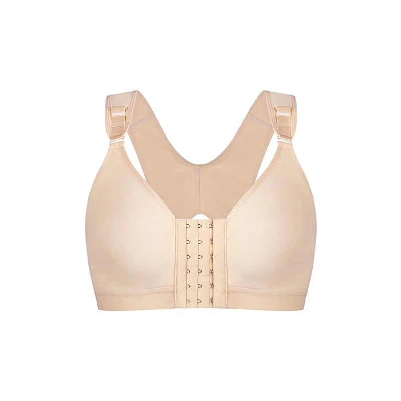 Burvogue Women’s Seamless Padded Push-Up Bra – Front Closure, Adjustable Sports & Post-Surgery Underwear