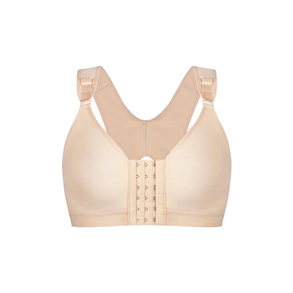 Burvogue Women’s Seamless Padded Push-Up Bra – Front Closure, Adjustable Sports & Post-Surgery Underwear