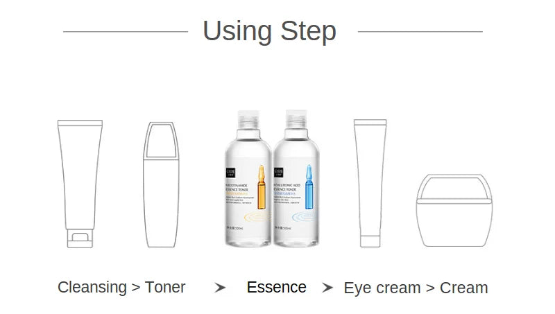500ml Hyaluronic Acid Facial Essence – Moisturizing, Whitening, Pore Minimizing, Anti-Aging & Anti-Wrinkle Serum with VC & Niacinamide