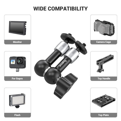 SmallRig 5.5" Articulating Magic Arm 2065B – Adjustable Friction Mount with 1/4" Screw for DSLR, LED Light & Monitor Accessories