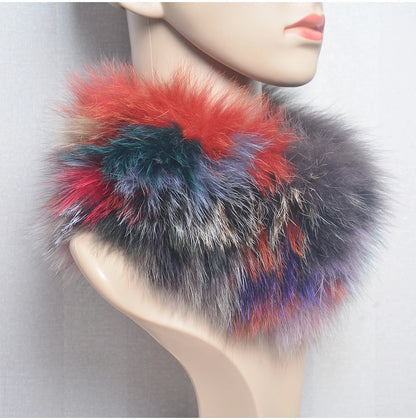 2025 Real Fox Fur Scarf and Headband – Luxury Winter Neck Warmer for Women, 100% Natural Fur, Elastic Ring Muffler