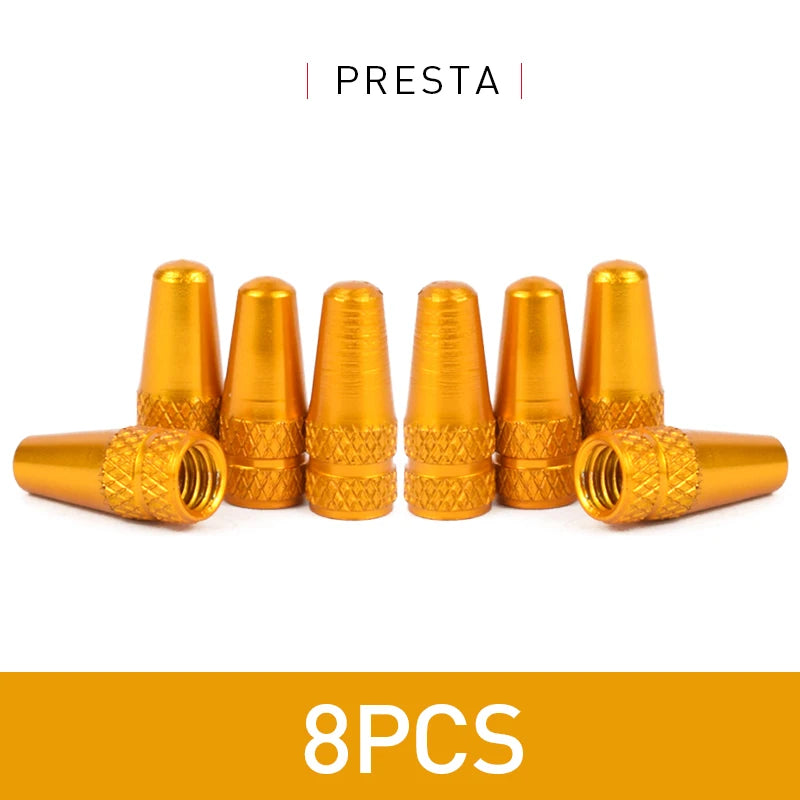 4/8PCS Aluminum Alloy Bicycle Tire Valve Caps – Dustproof Presta Valve Protectors for MTB & Road Bikes