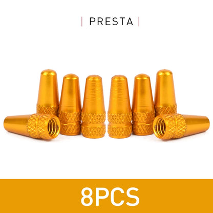 4/8PCS Aluminum Alloy Bicycle Tire Valve Caps – Dustproof Presta Valve Protectors for MTB & Road Bikes
