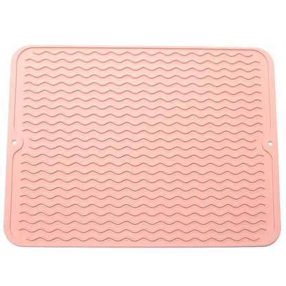 Silicone Dish Drying Mat 40x30cm | Large Countertop & Sink Draining Mat, Heat-Resistant Trivet