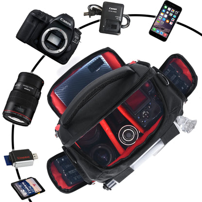 FOSOTO Waterproof DSLR Camera Shoulder Bag – Professional Case for Canon, Nikon, Sony, Video & Lens Storage