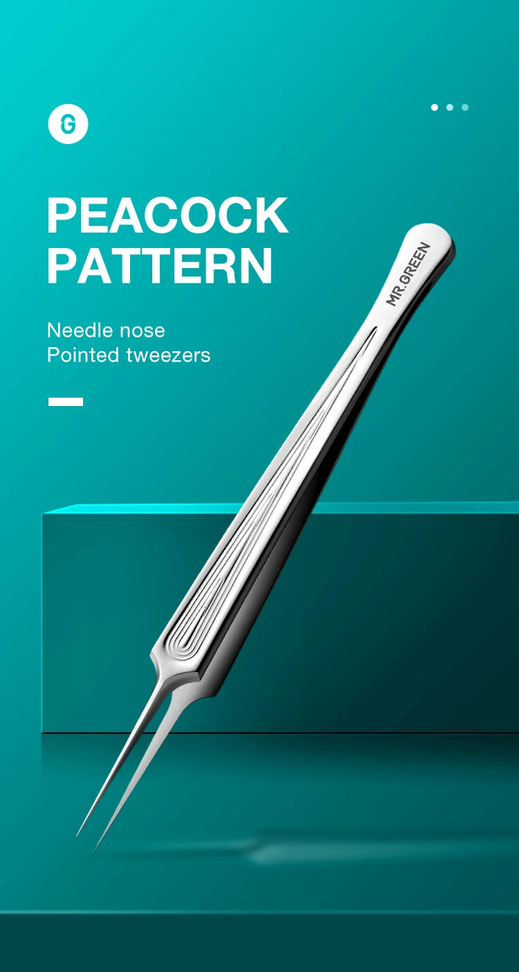 MR.GREEN Ingrown Hair Tweezers – Pointed Nose Tweezers for Eyebrows, Splinters, Blackhead & Acne Removal