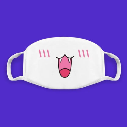 Kawaii Anime Expression Cotton Face Mask – Breathable Smile Mouth Muffle for Unisex Korean Style