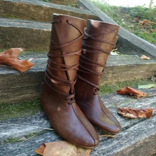 Medieval Viking PU Boots - Renaissance Knight Cosplay Shoes for Men & Women