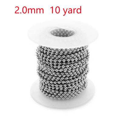Stainless Steel Beaded Ball Chain - 1.5mm 2mm 2.4mm Bulk Jewelry Chain for DIY Necklaces & Craft Making Supplies
