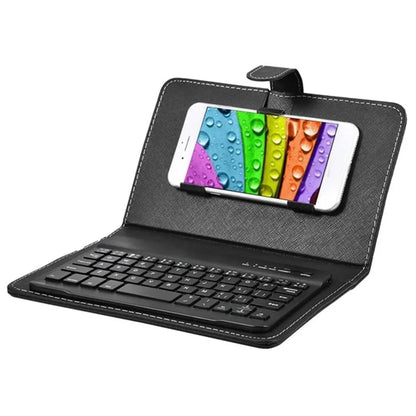 Mini Wireless Bluetooth Keyboard for iPhone, Huawei, Xiaomi, Tablets - Portable Mobile Phone Gaming Keyboard with PU Case Support