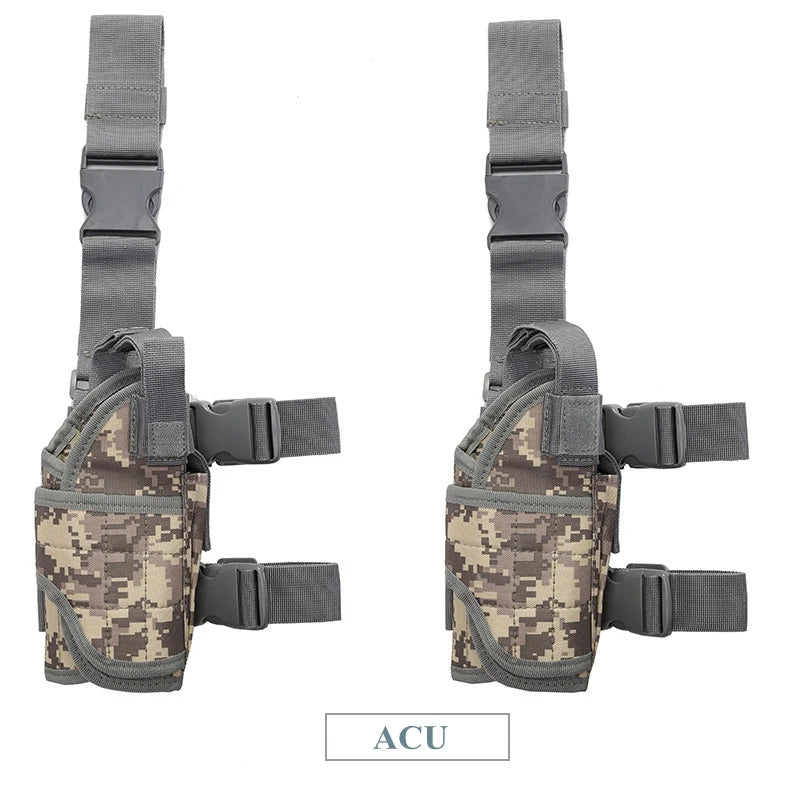 Universal Drop Leg Gun Holster - Right-Handed Tactical Thigh Pistol Bag & Pouch for All Handguns