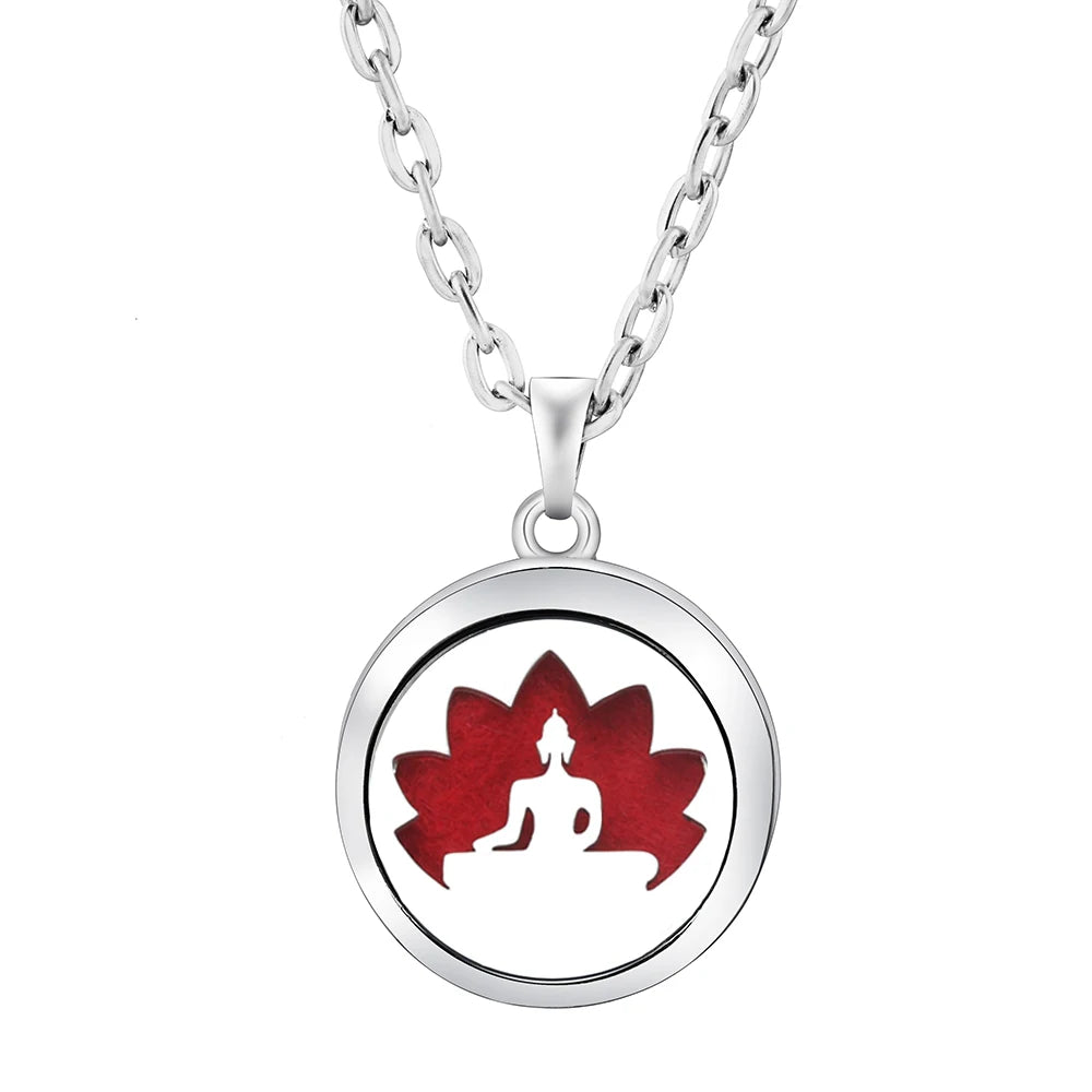 Stainless Steel Tree of Life Aromatherapy Necklace – Essential Oil Diffuser Pendant for Women
