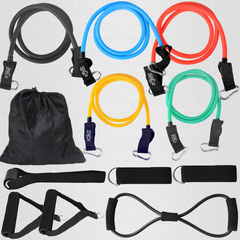 12PCS Resistance Bands Set – Professional Bodybuilding & Weight Training Equipment, Elastic Rubber Bands for Home Gym Fitness