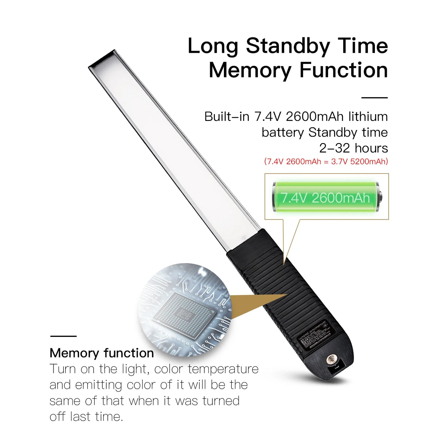 LUXCEO Q508A RGB LED Video Light Stick 10W Rechargeable 2600mAh – 36 Color CCT Studio Lighting for YouTube & Photography