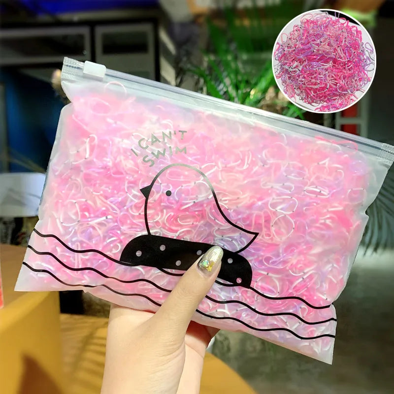1000pcs Colorful Disposable Rubber Hair Bands for Girls – Small Ponytail Scrunchies, Fashion Hair Accessories Pack
