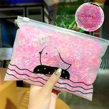1000pcs Colorful Disposable Rubber Hair Bands for Girls – Small Ponytail Scrunchies, Fashion Hair Accessories Pack