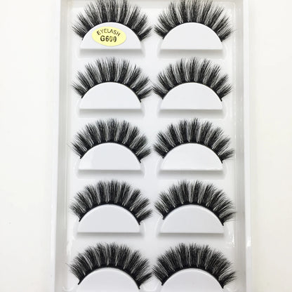 38 Styles 5 Pairs 3D Mink False Eyelashes – Natural Fake Lashes Makeup Beauty Tools