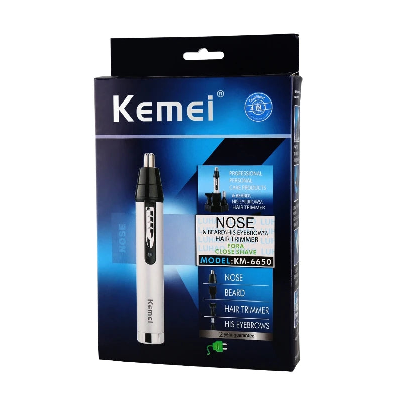 Original All-in-1 Rechargeable Nose Ear Hair Trimmer: Men's Grooming Kit - Electric Eyebrow and Beard Trimmer, Nose and Ears Trimmer