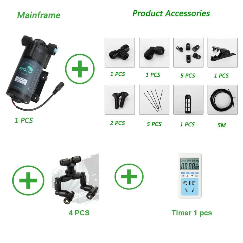Reptile Fogger Mist Sprinkler System – 360° Adjustable Rainforest Tank Humidifier for Aquarium & Aquatic Pet Terrariums
