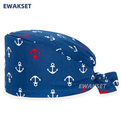 Unisex Soft Scrub Cap – Cartoon Print Surgical Hat for Men and Women, Operating Room Nursing Accessories