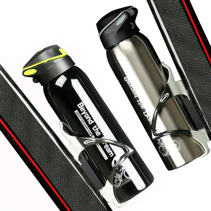 Mountain Bike Water Bottle 500ml | Cycling Thermos Sports Bottle | Aluminum Alloy Kettle for Warm Keeping | Bicycle Hydration Cup 0.5L