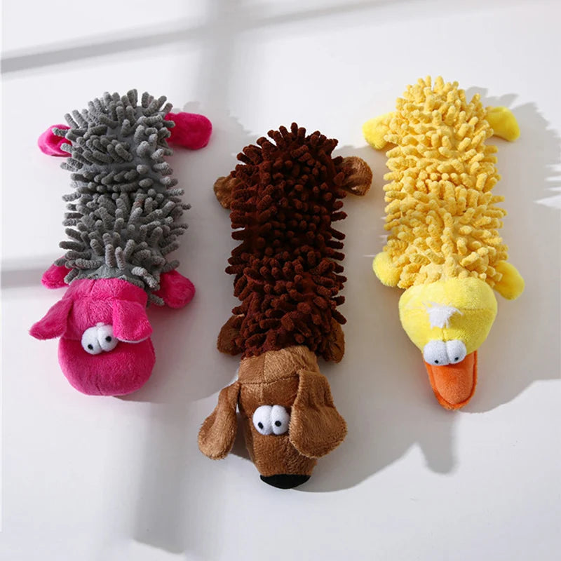 Durable Plush Dog Toy - Squeaky Animal-Shaped Chew Toy for Small Dogs and Puppies