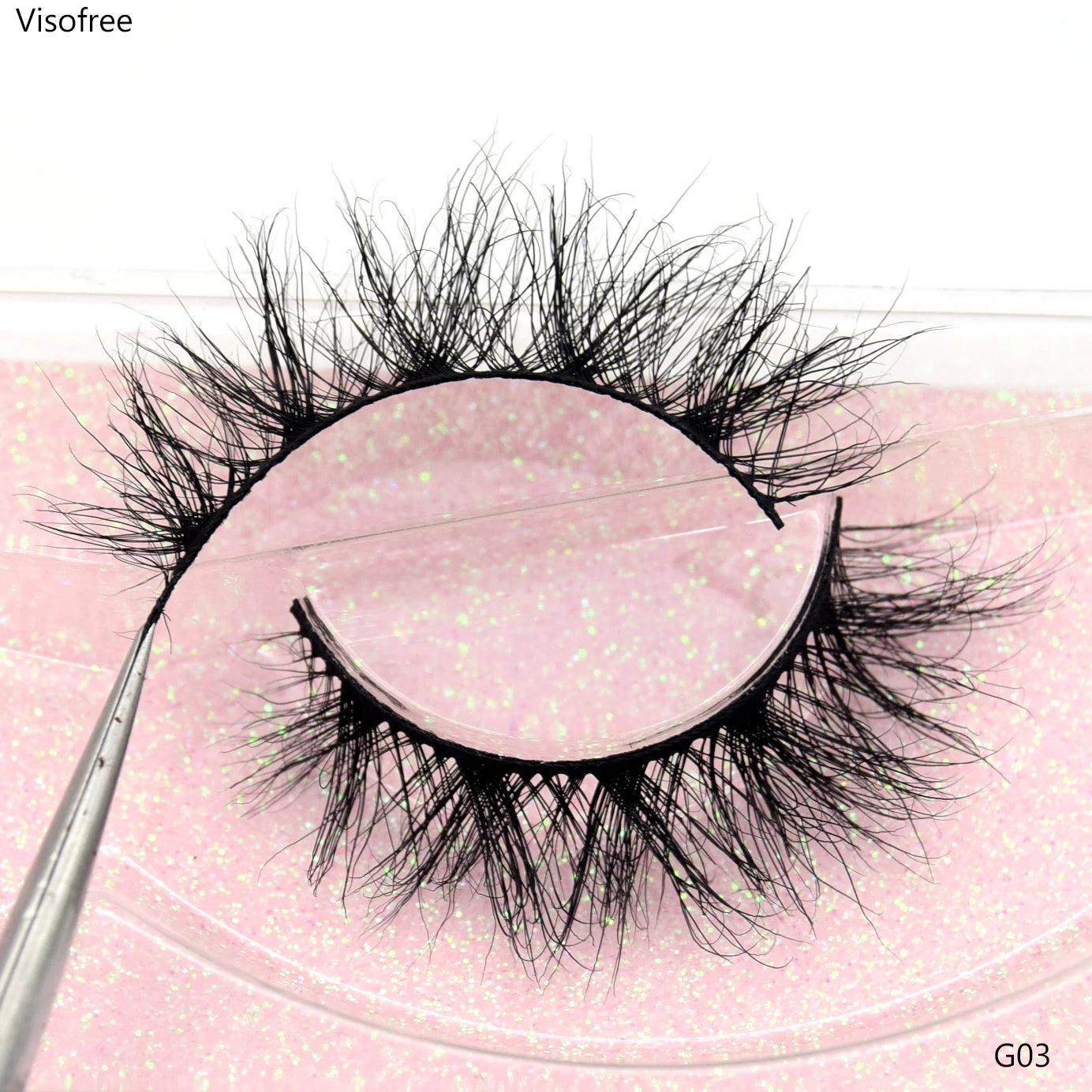 Visofree 3D Mink Eyelashes – Thick Handmade Full Strip Cruelty-Free False Lashes for Makeup M56