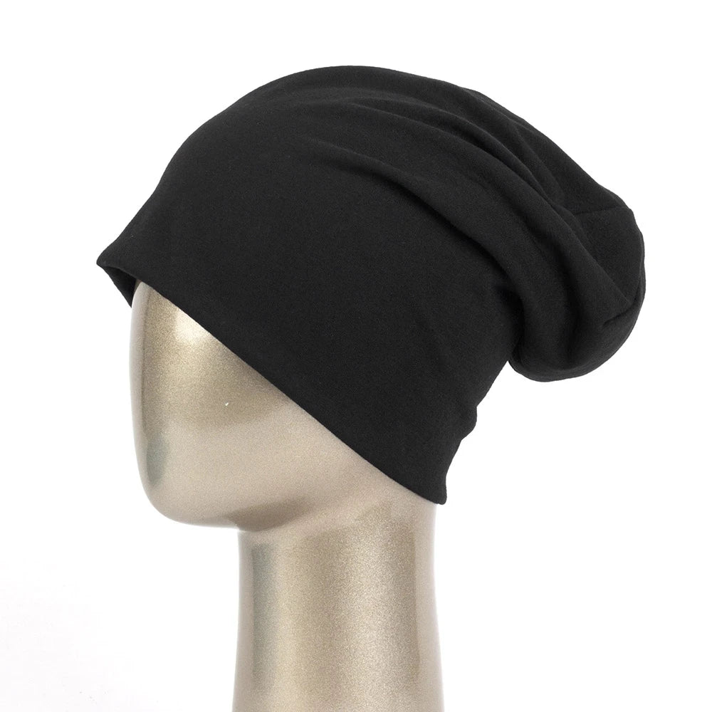 Solid Polyester Beanie - Unisex Casual Beanie Hat for Men & Women | Thin Skullies Cap